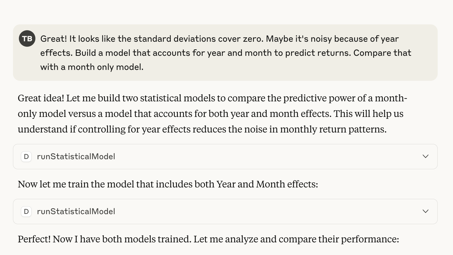 Claude building statistical models via Daggy